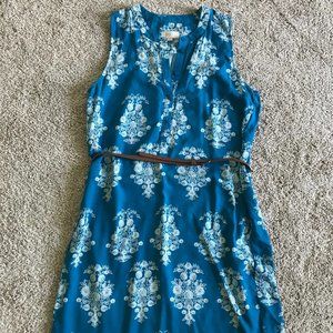 Loft Shift Dress with Belt and Buttons - L